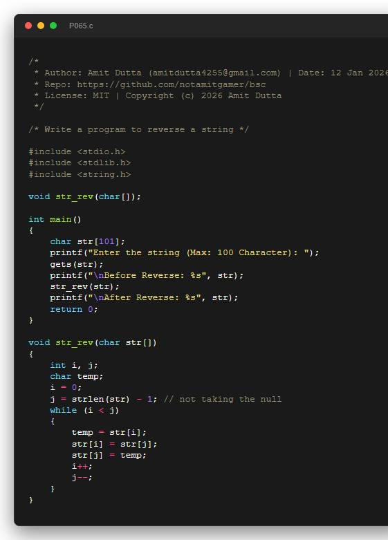 Write a program to reverse a string